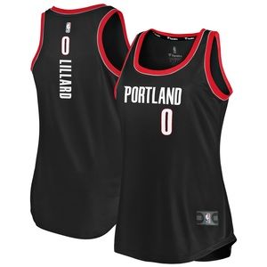 Women’s Fanatics Damian Lillard Portland Trailblazers Tanks Top Black Jersey M